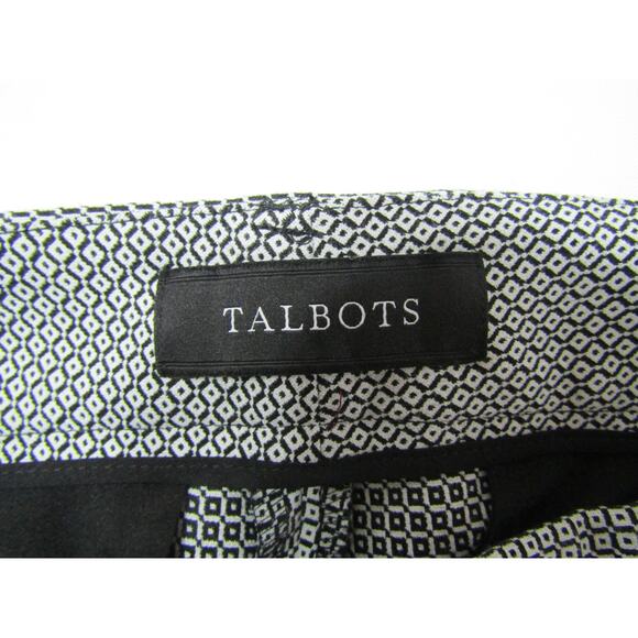 Talbots Hampshire Ankle Black/Whit Square Geometric Tapered Pants Womens size 8 - Picture 5 of 10